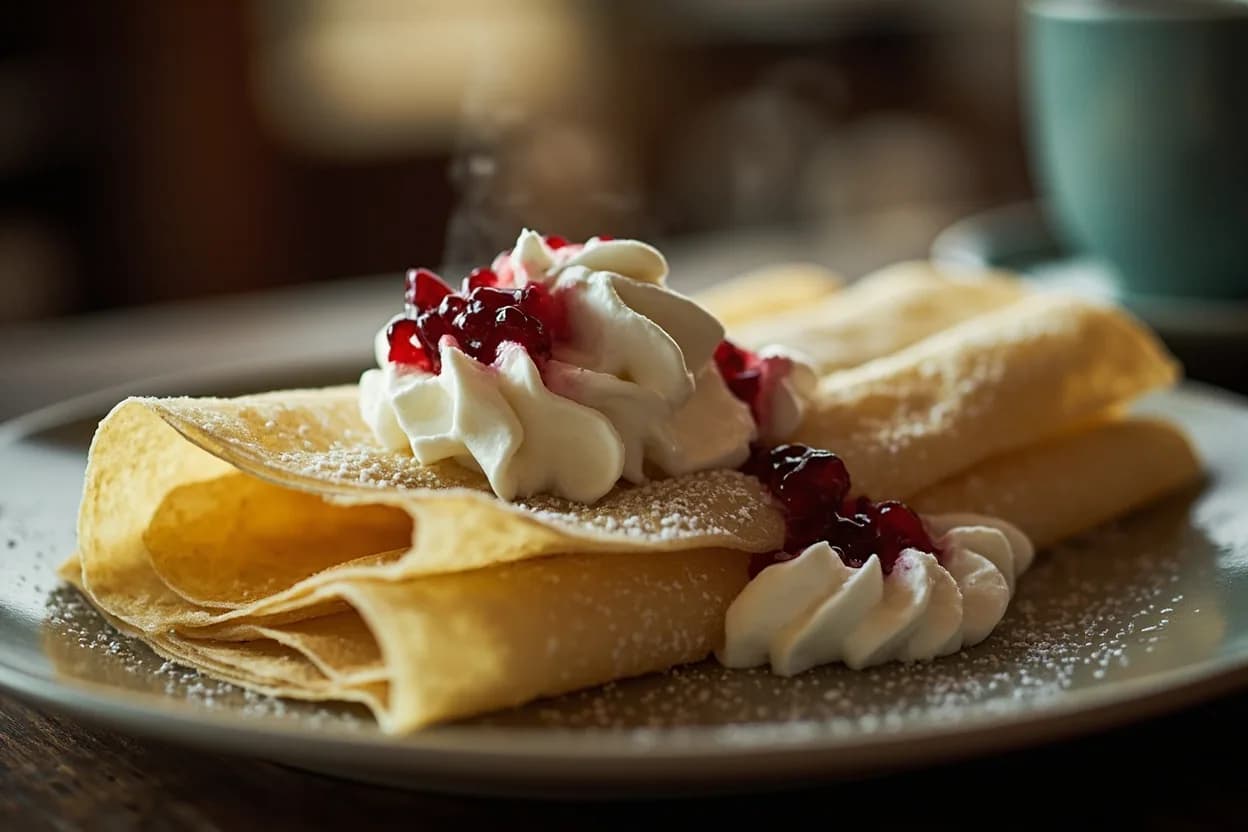 Crepes with cream