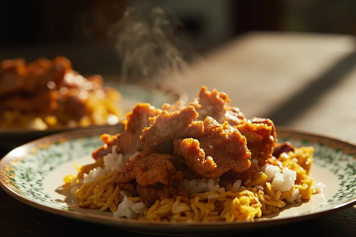 Fried spam with rice