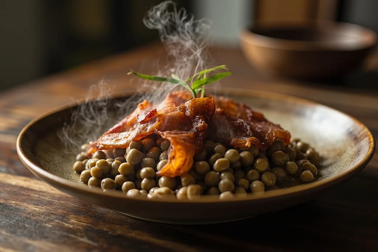 Grey Peas with Bacon