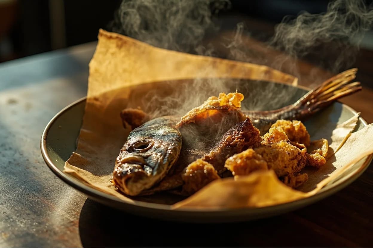 Grilled or dried reef fish