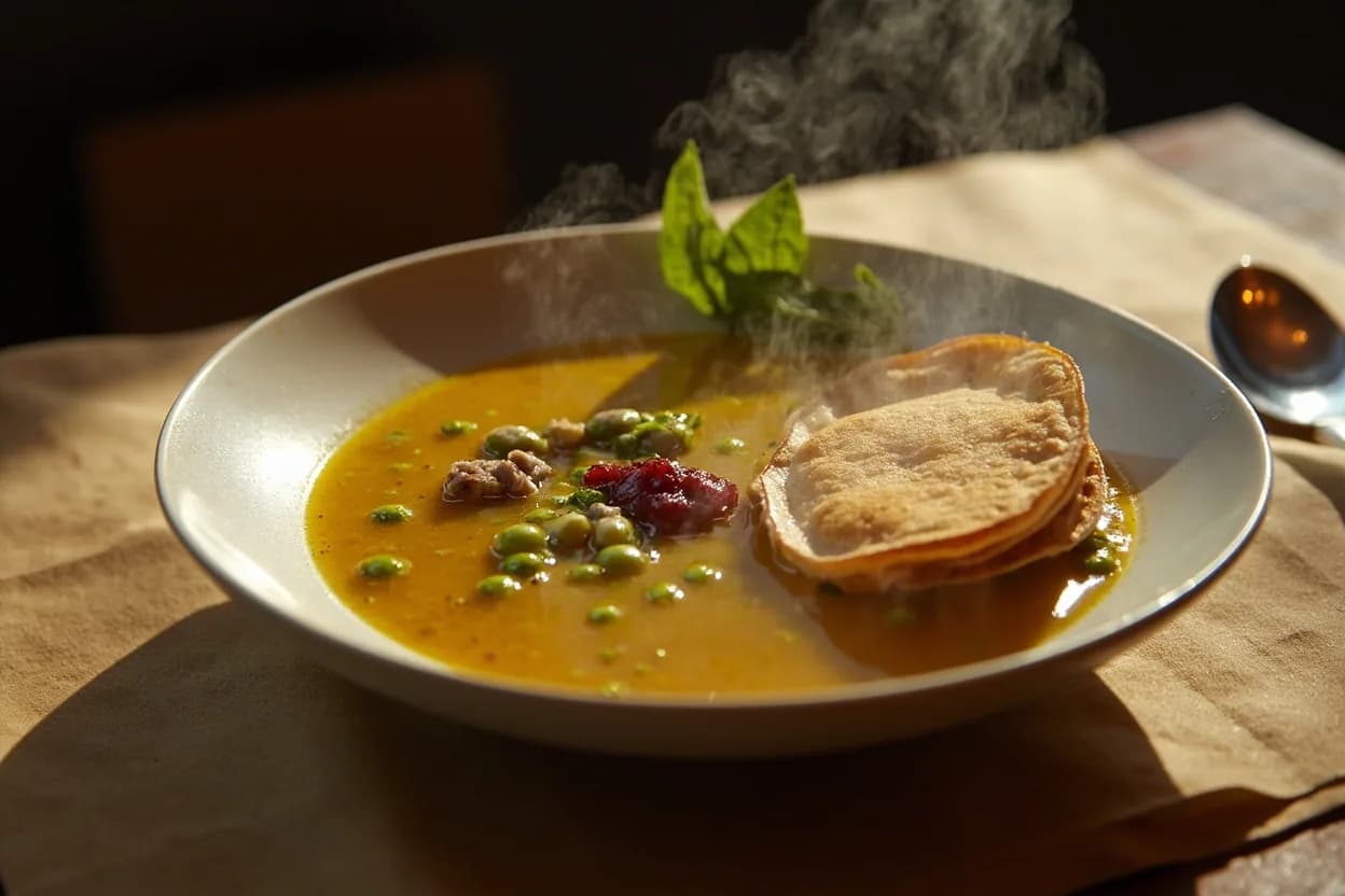 Pea Soup with Pancakes
