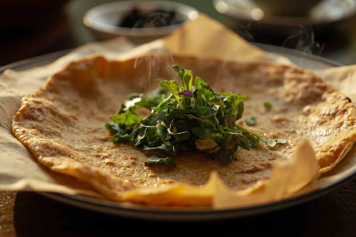 Qutab with greens