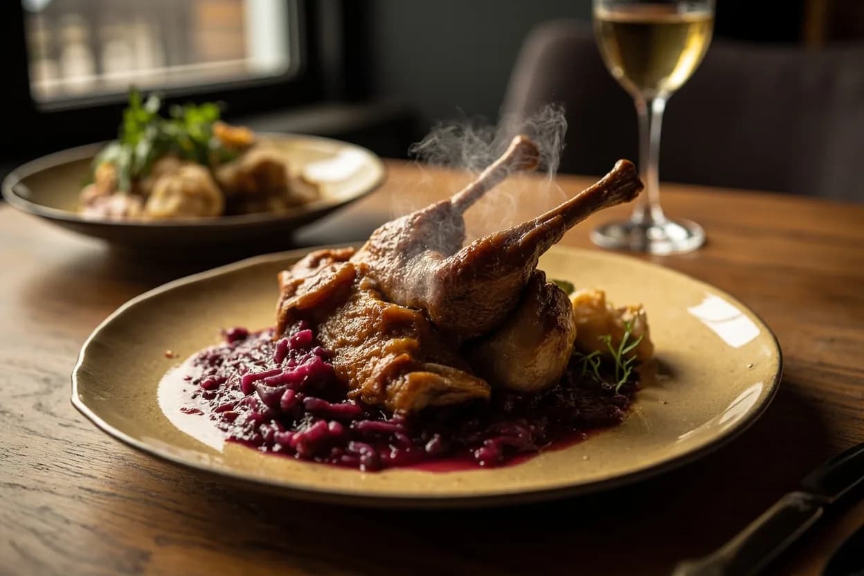 Roast Duck with Red Cabbage