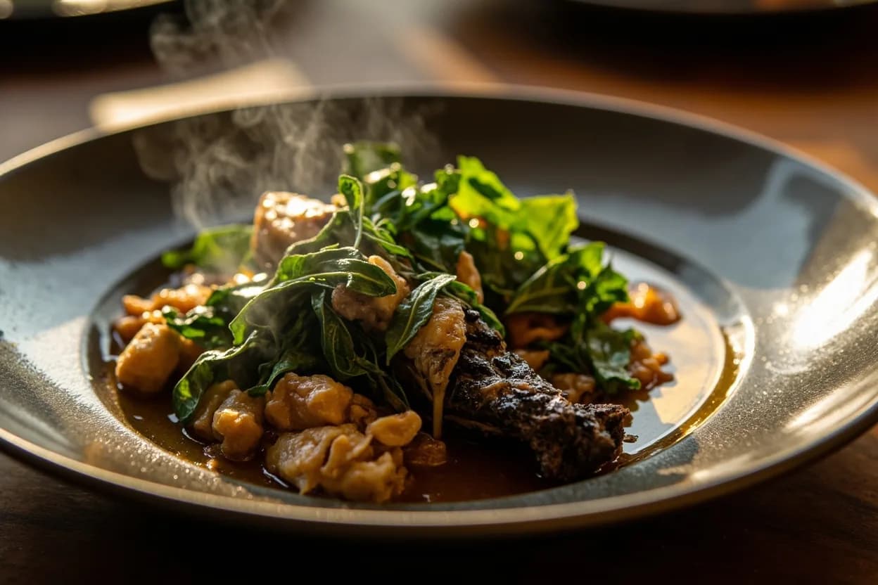 Smoked Fish with Leafy Greens