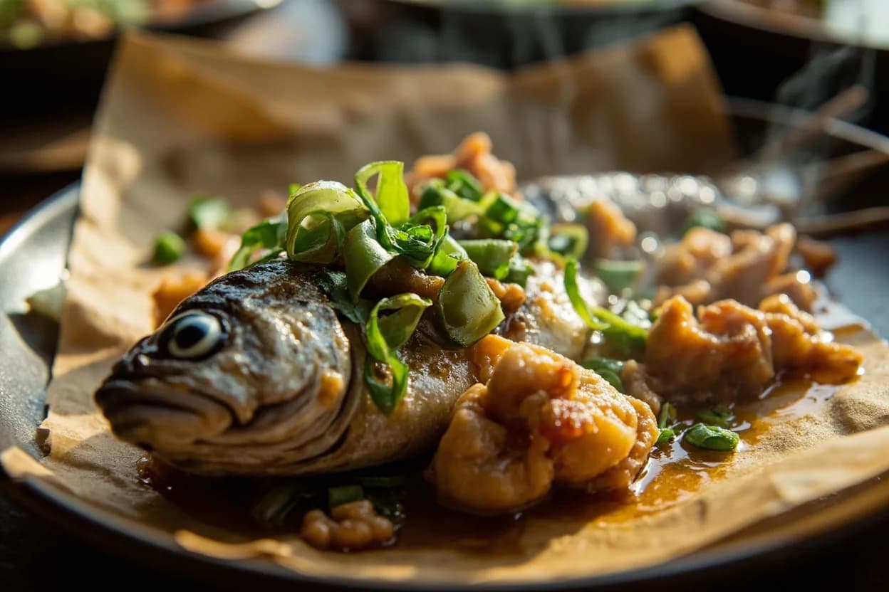 Steamed Fish with Ginger and Scallion