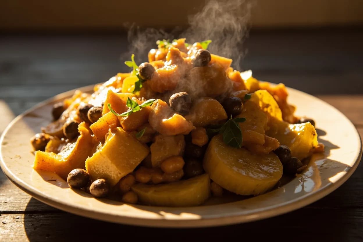 Succotash of Plantain and Black-Eyed Peas