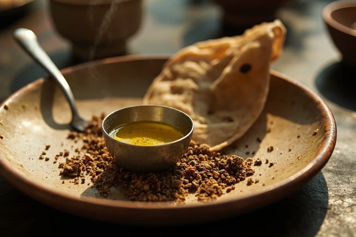 Za'atar and olive oil plate