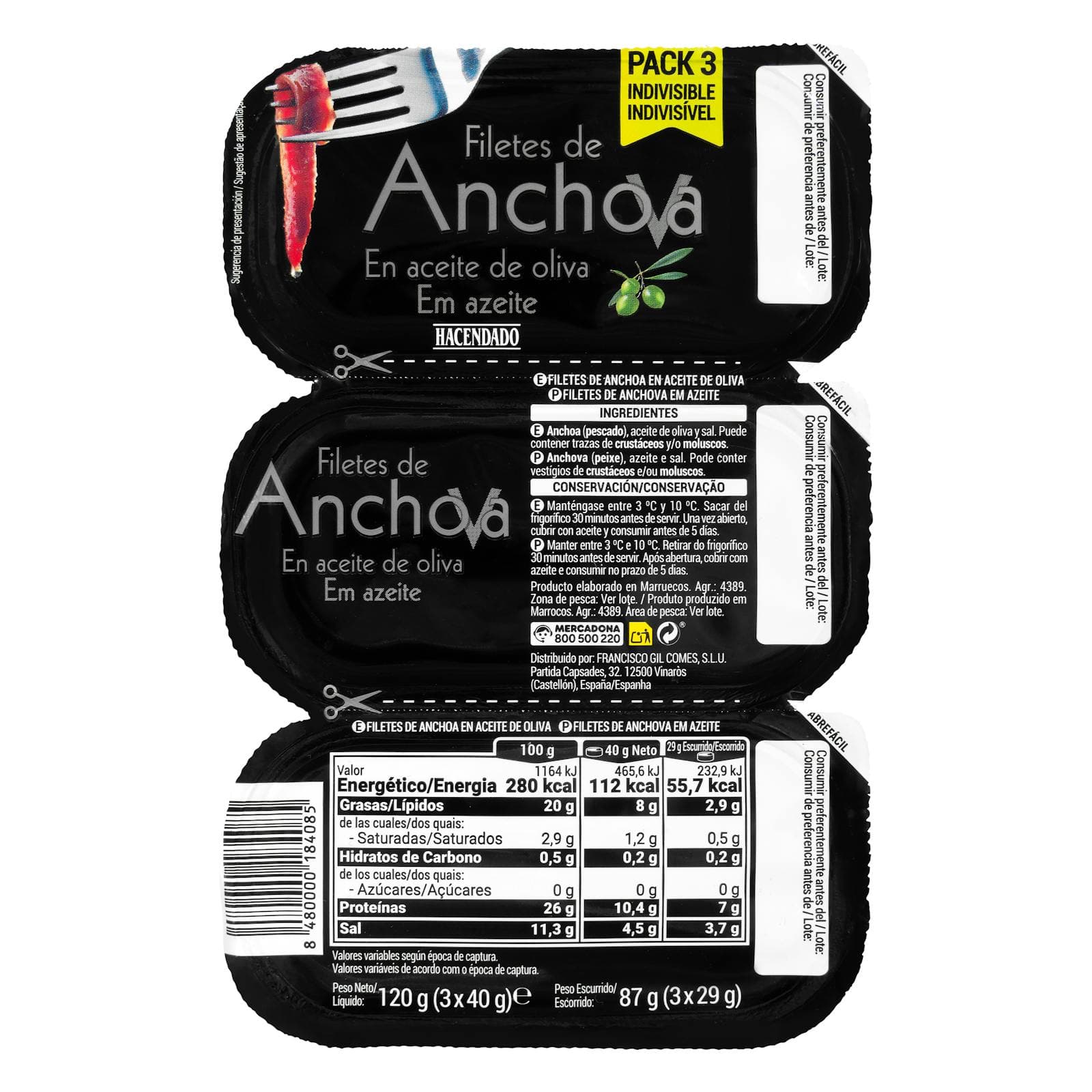 Anchovy Fillets in Olive Oil