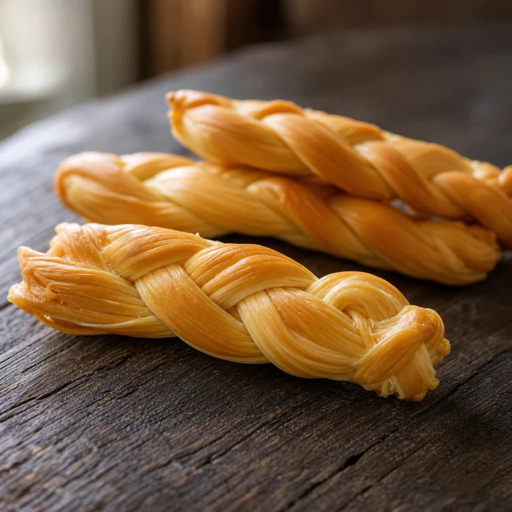 Korbáčik (Braided Smoked Cheese) — Natural form