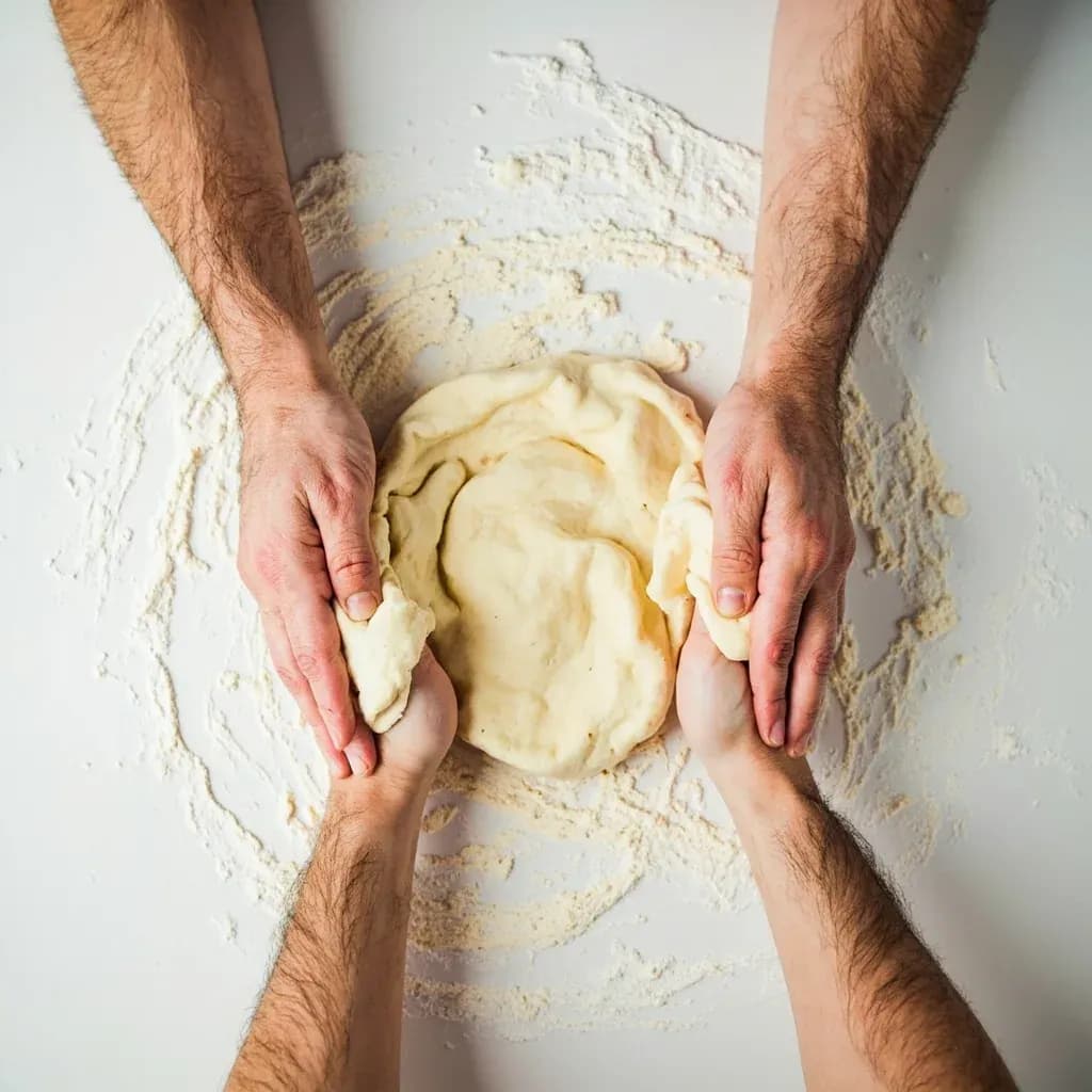 Hand-Stretching Dough