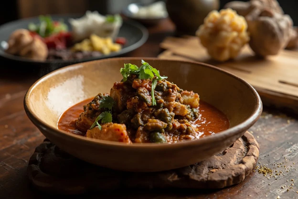 kontomire stew (palava sauce / nkontomire stew) — a signature plate from Asante (Akan Ghanaian) cuisine, prepared in the regional style.