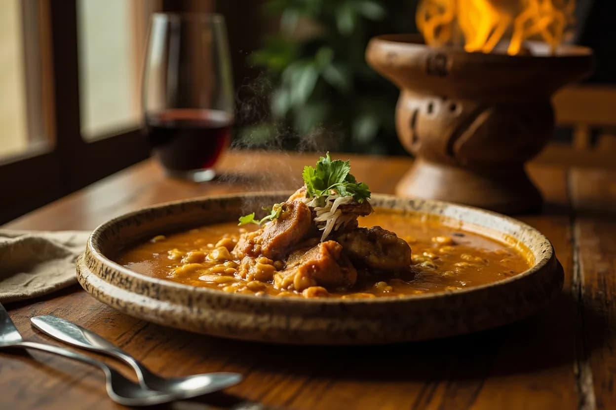 light soup with chicken or goat — a signature plate from Asante (Akan Ghanaian) cuisine, prepared in the regional style.