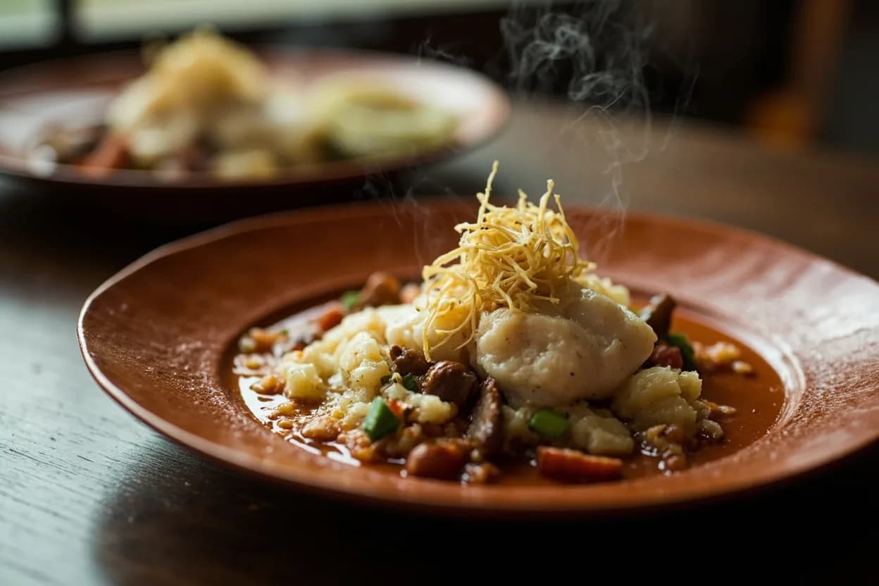 gefilte fish with chrein (horseradish) — a signature plate from Ashkenazi Jewish cuisine, prepared in the regional style.