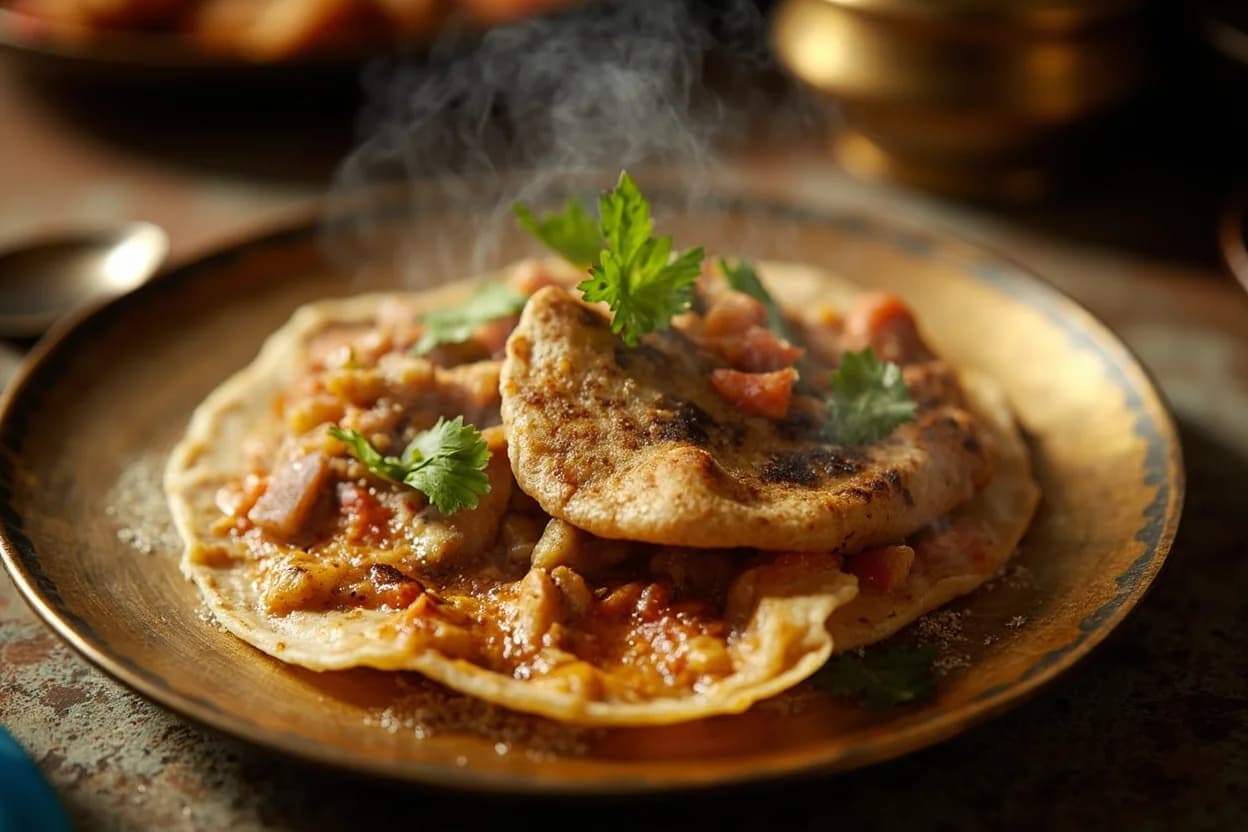 sattu paratha — a signature plate from Bhojpuri cuisine, prepared in the regional style.
