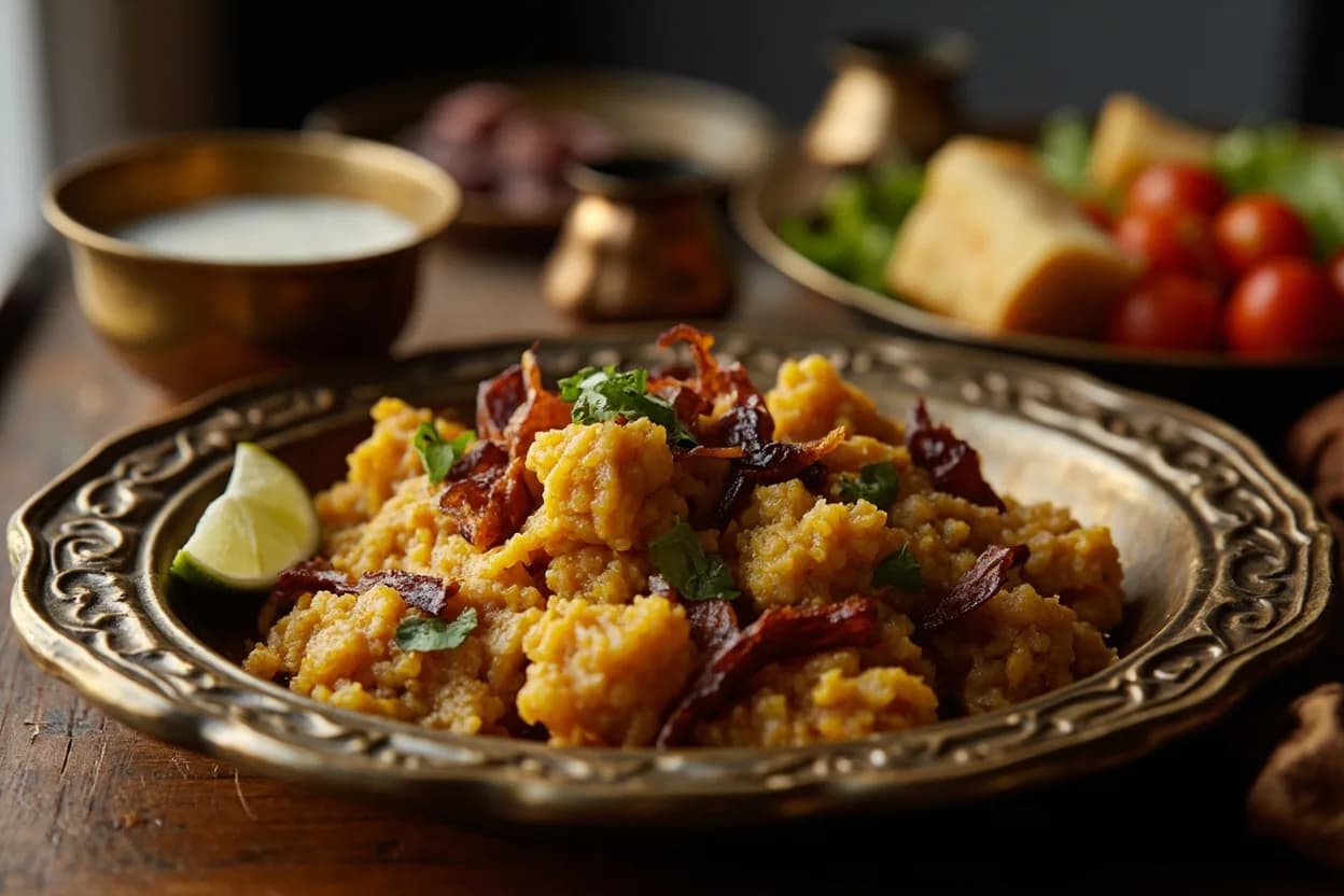 thekua — a signature plate from Bhojpuri cuisine, prepared in the regional style.