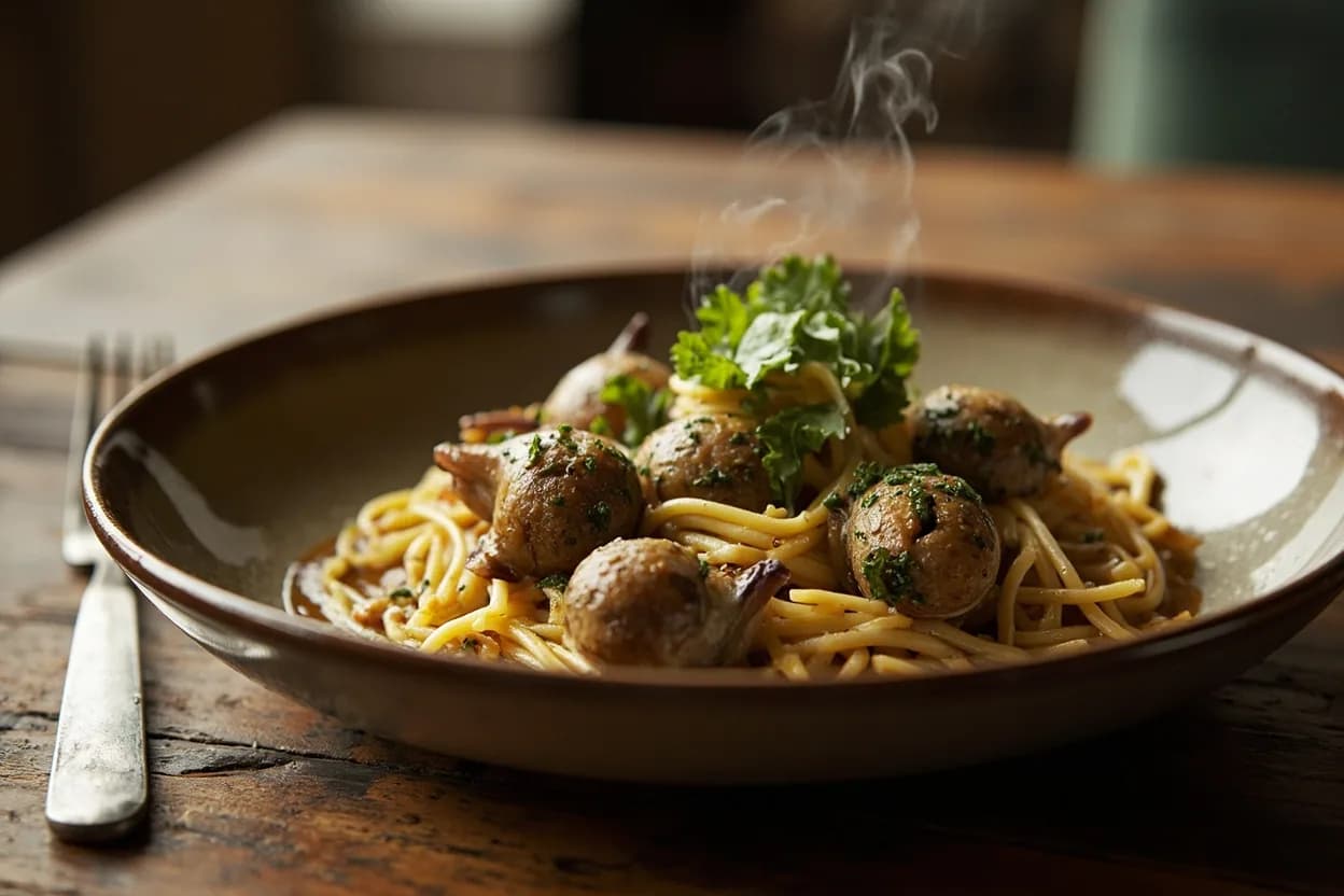 Escargots de Bourgogne (snails with garlic-parsley butter) — a signature plate from Burgundian cuisine, prepared in the regional style.