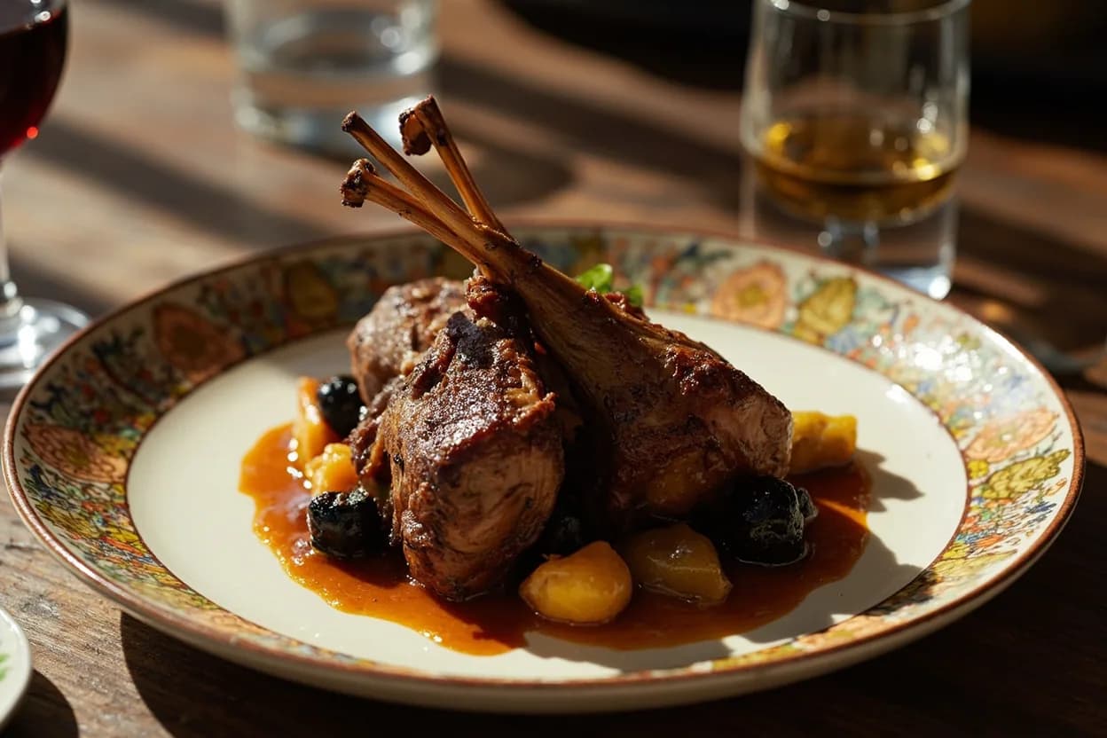Cordero asado (Aranda de Duero roast lamb) — a signature plate from Castilian cuisine, prepared in the regional style.