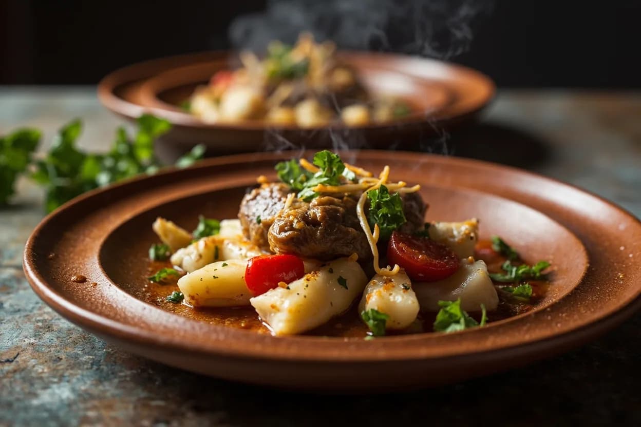 souvla — a signature plate from Cypriot cuisine, prepared in the regional style.