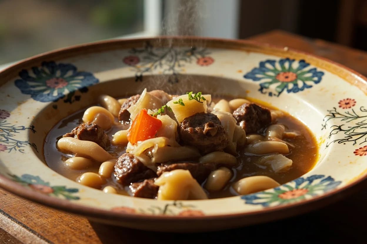 jota (bean, sauerkraut, and pork soup) — a signature plate from Friulian cuisine, prepared in the regional style.