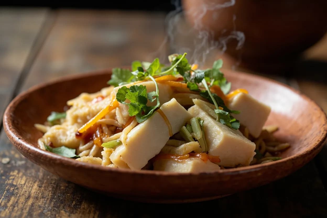 Mao tofu (mold-ripened tofu, soft and pungent) — a signature plate from Guizhou (Qian Cuisine) cuisine, prepared in the regional style.