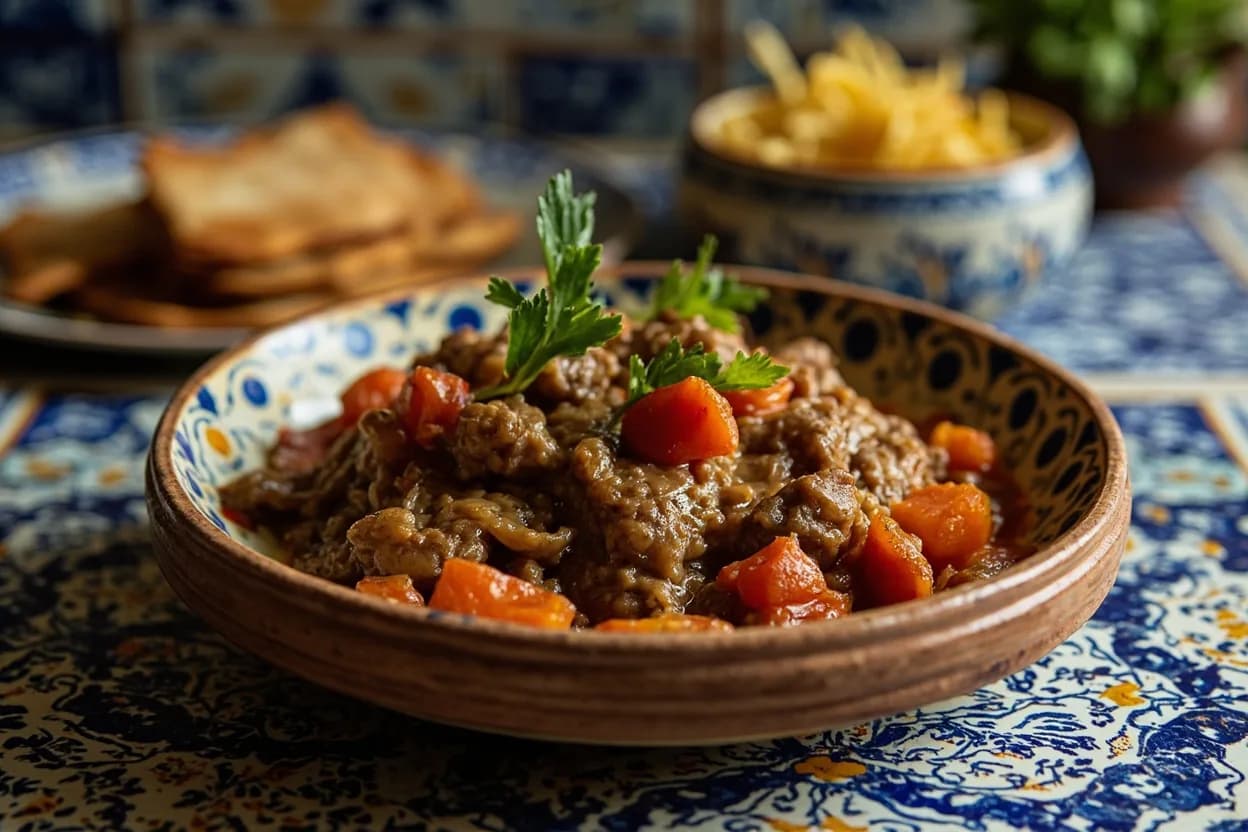 mbakbaka — a signature plate from Libyan cuisine, prepared in the regional style.