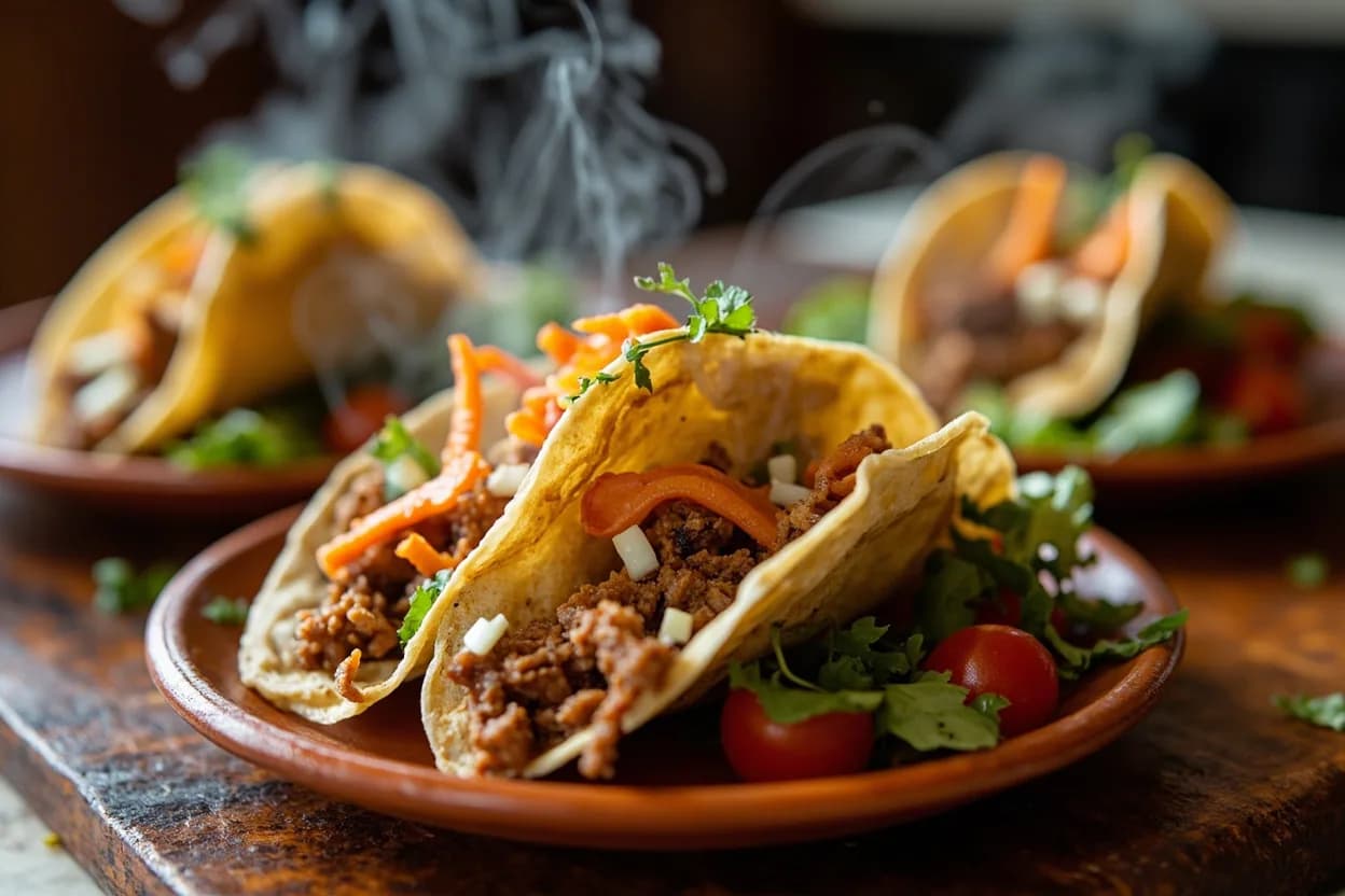 puffy tacos (San Antonio specialty — masa shells fried to puff, then filled) — a signature plate from Mexican-American Border (Tex-Mex) cuisine, prepared in the regional style.