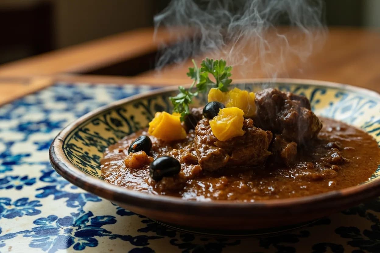 lamb tagine with preserved lemon and olives — a signature plate from Moroccan cuisine, prepared in the regional style.