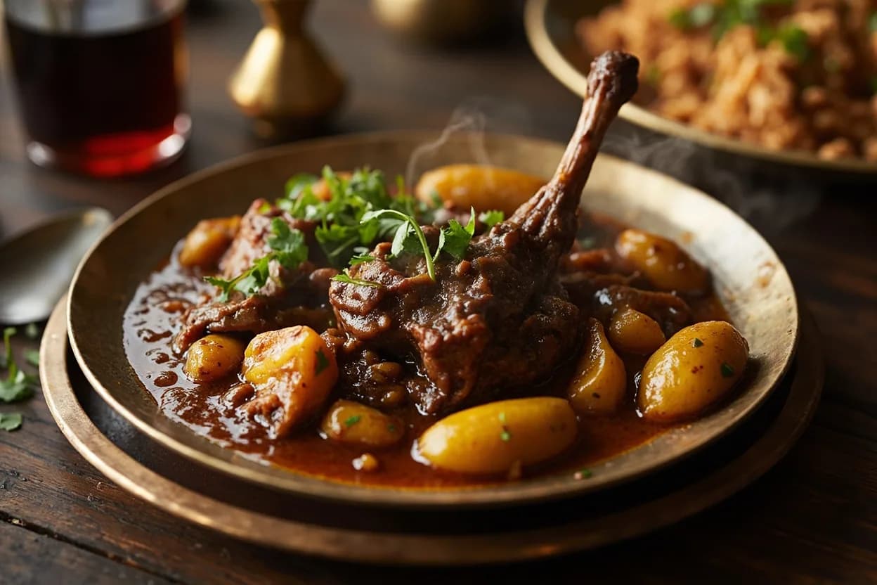 nihari (overnight lamb shank stew) — a signature plate from Mughlai cuisine, prepared in the regional style.