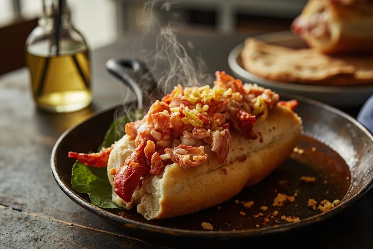 lobster roll (cold mayo or warm butter) — a signature plate from New England cuisine, prepared in the regional style.