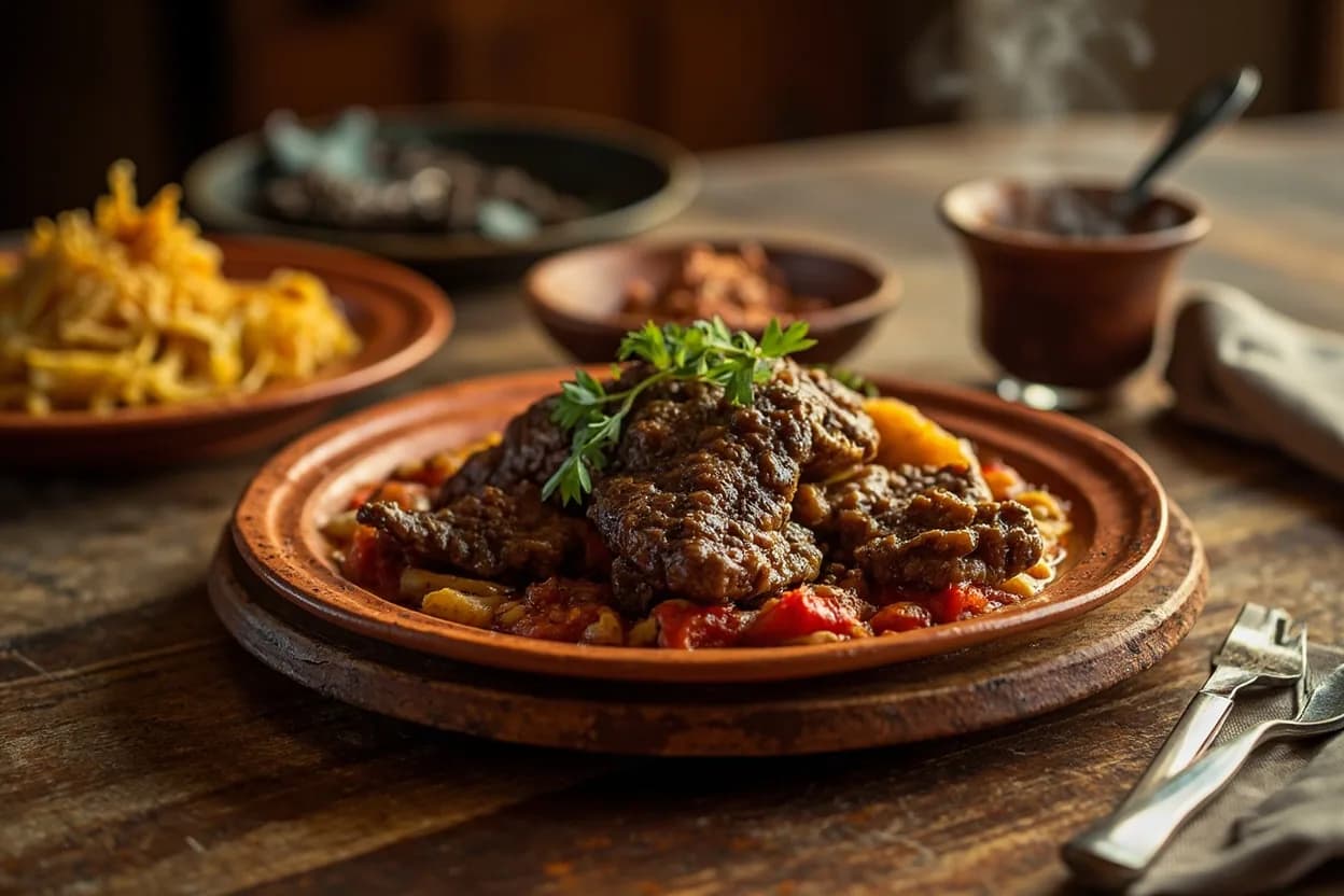 tasajo (air-dried beef) — a signature plate from Oaxacan cuisine, prepared in the regional style.
