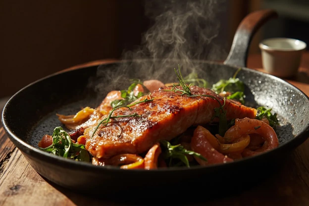 alder-smoked sockeye — a signature plate from Pacific Northwest (Indigenous Salmon Tradition) cuisine, prepared in the regional style.