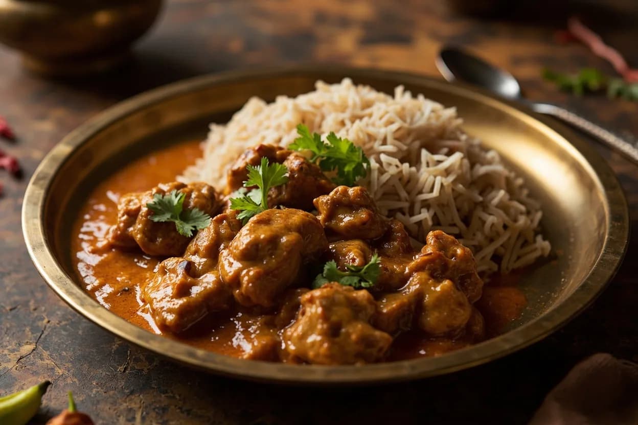 butter chicken (murgh makhani) — a signature plate from Punjabi cuisine, prepared in the regional style.