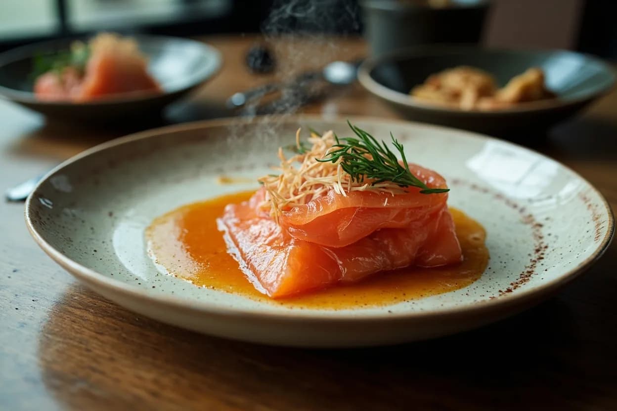 gravlax (dill-salt-sugar cured salmon) — a signature plate from Scandinavian (New Nordic) cuisine, prepared in the regional style.