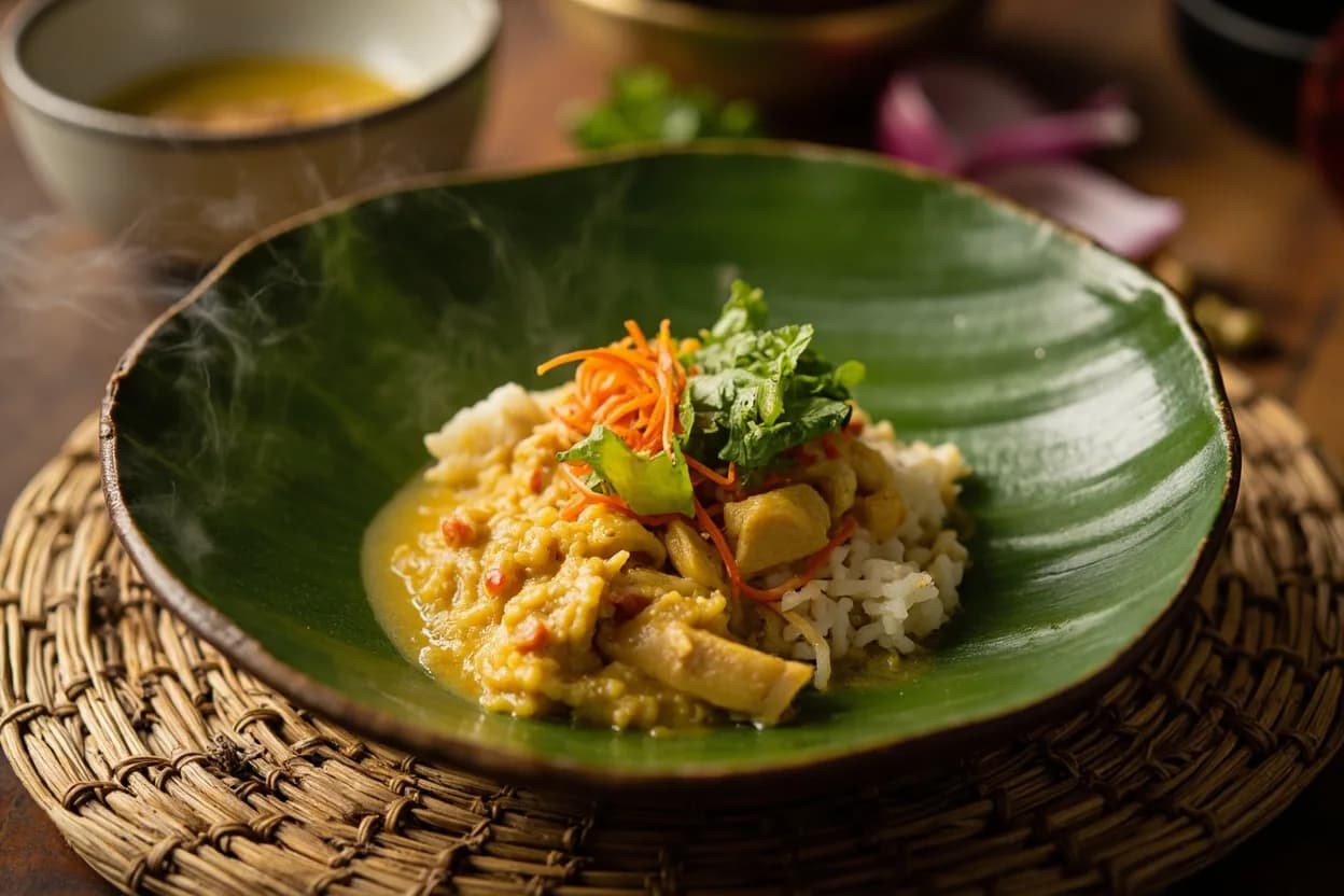 gaeng leung (sour yellow turmeric curry) — a signature plate from Southern Thai cuisine, prepared in the regional style.