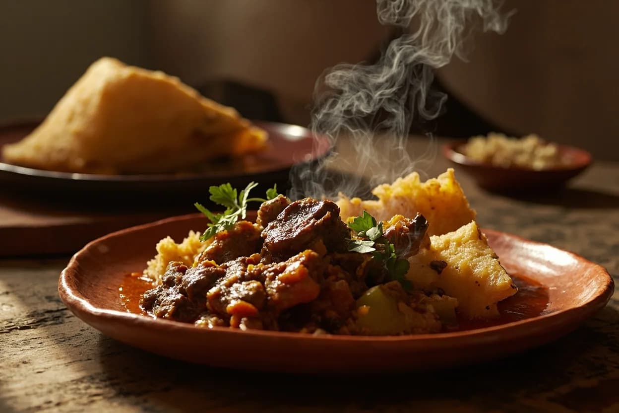 mullah (slow stew with waika) — a signature plate from Sudanese cuisine, prepared in the regional style.