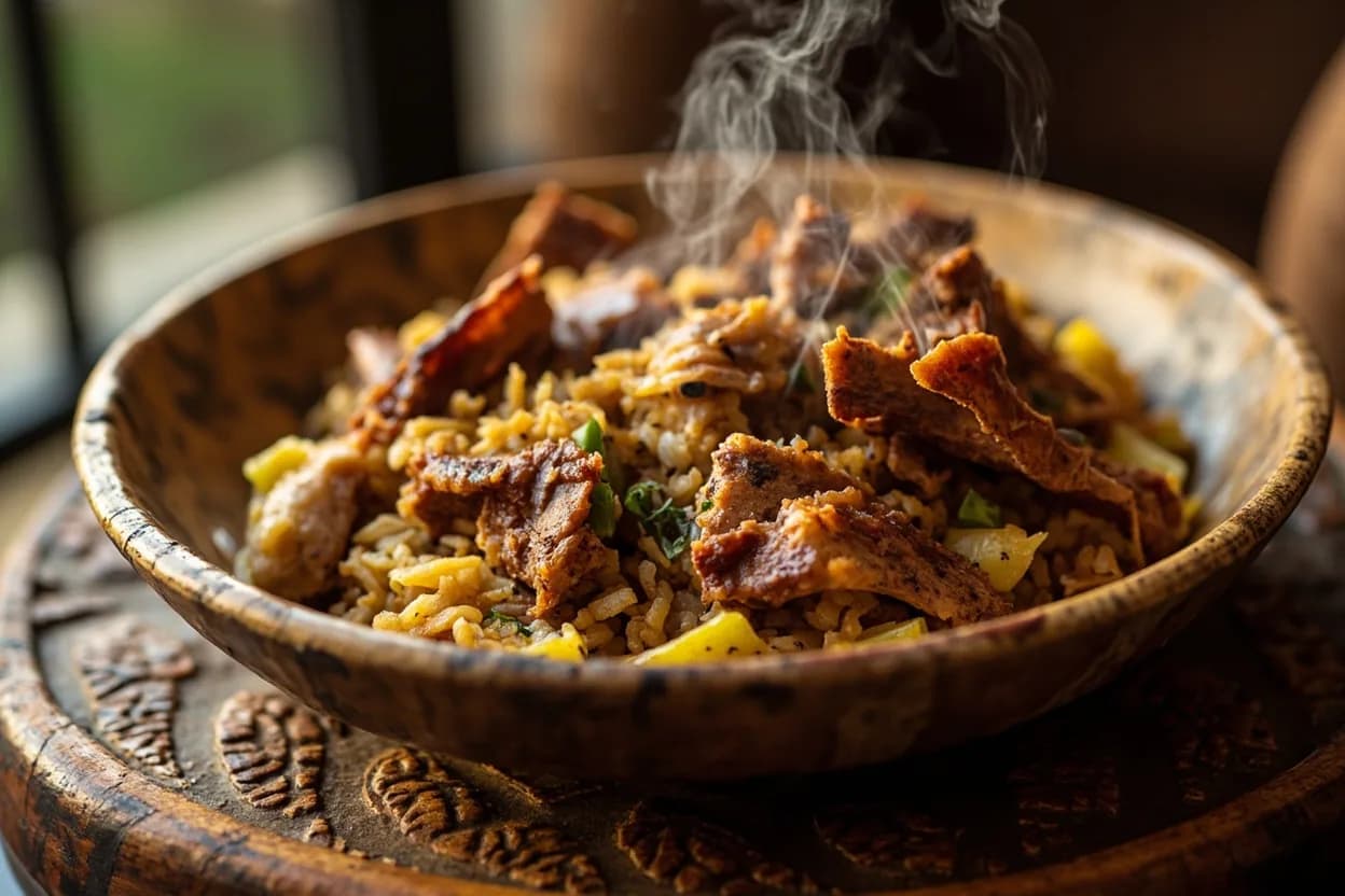 biriani ya nyama — layered meat and rice Zanzibari biryani — a signature plate from Swahili Coastal cuisine, prepared in the regional style.
