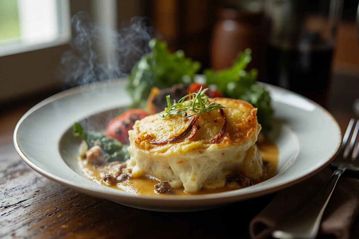 Janssons frestelse (Jansson's Temptation — anchovy-cream potato gratin) — a signature plate from Swedish cuisine, prepared in the regional style.