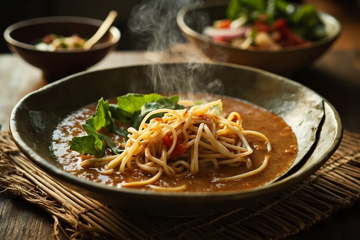 kuay jab (rolled rice noodles in peppery broth) — a signature plate from Thai-Chinese (Sino-Thai) cuisine, prepared in the regional style.