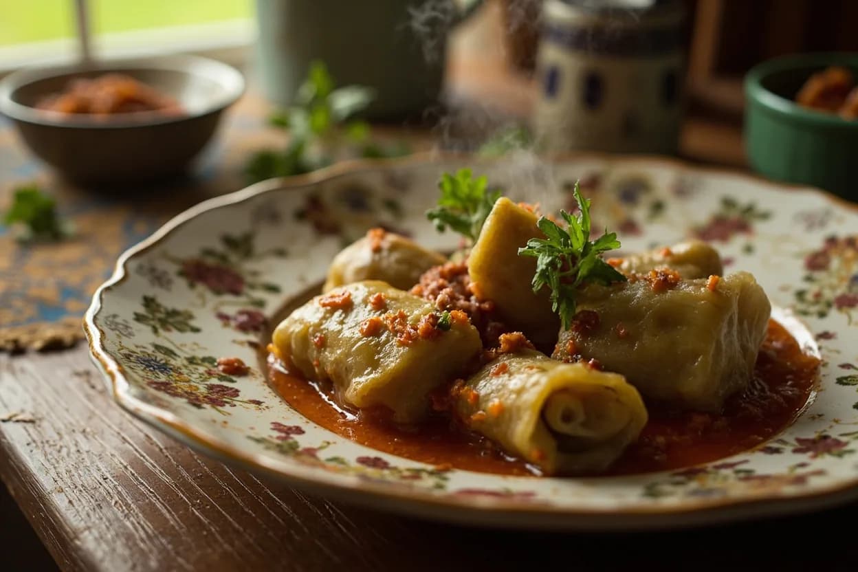 holubtsi (stuffed cabbage rolls) — a signature plate from Ukrainian cuisine, prepared in the regional style.
