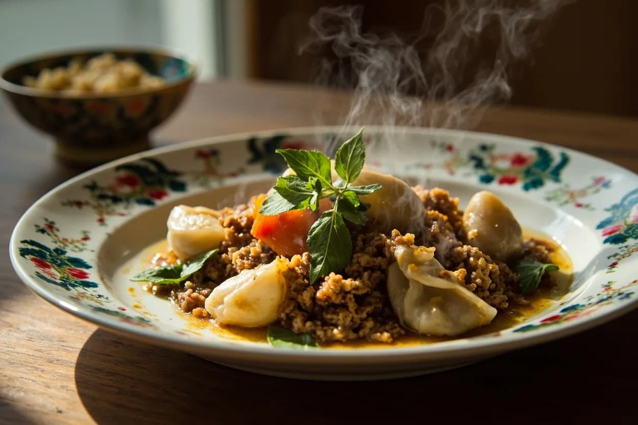 varenyky (stuffed dumplings) — a signature plate from Ukrainian cuisine, prepared in the regional style.