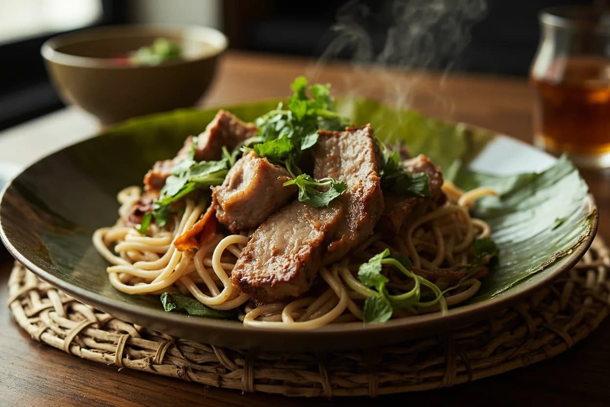 Bún chả (grilled pork with vermicelli and herbs) — a signature plate from Vietnamese (Northern / Hanoi) cuisine, prepared in the regional style.