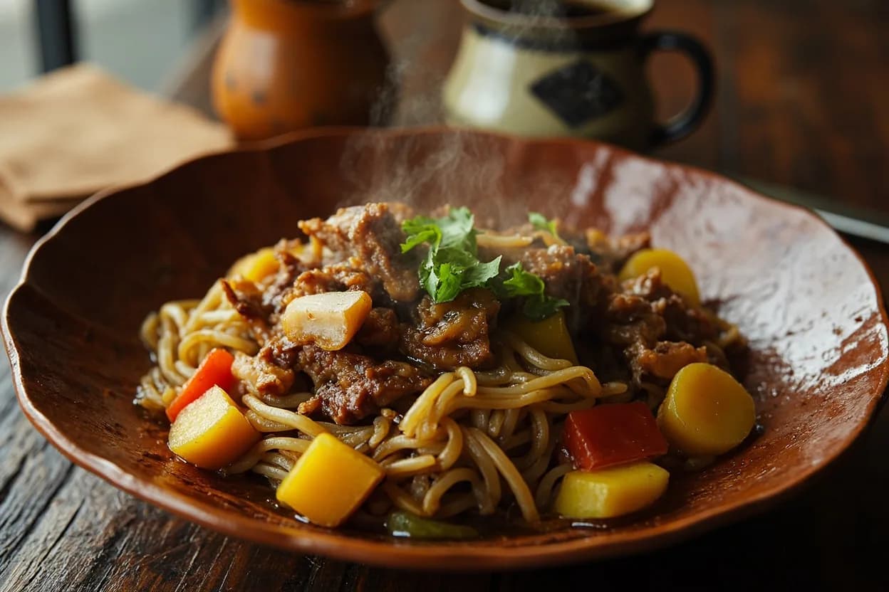 Dapanji (big plate chicken braised with potatoes and noodles) — a signature plate from Xinjiang Uyghur cuisine, prepared in the regional style.
