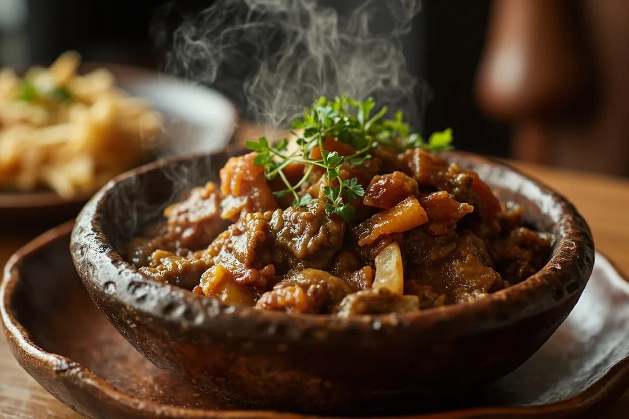 efo riro — a signature plate from Yoruba (Southwest Nigerian) cuisine, prepared in the regional style.