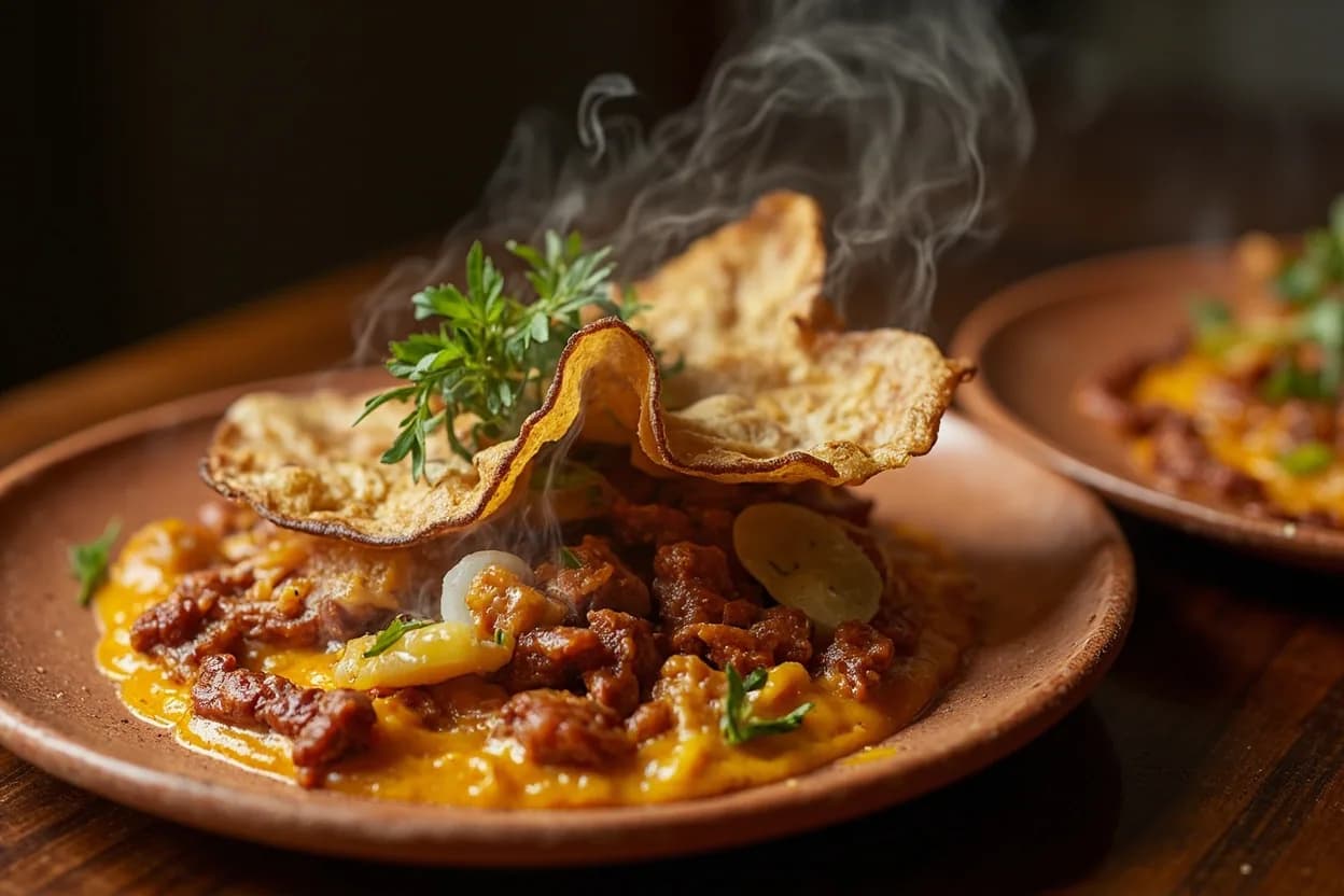 papadzules — a signature plate from Yucatecan cuisine, prepared in the regional style.