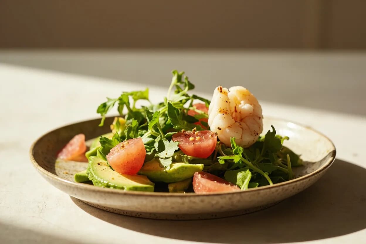 Avocado Fan Cut prepared the canonical way — California roll. Select an avocado at peak ripeness: it should yield to gentle pressure at the broad end but not feel mushy. Refrigerate briefly if too soft.
