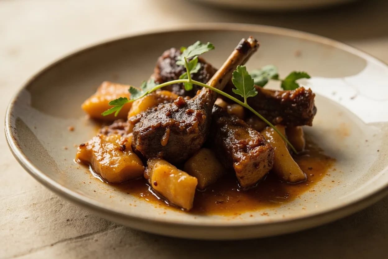 Beef Tendon vs. Shank Cross-Cut prepared the canonical way — Osso buco alla milanese. TENDON: Blanch in cold-start water, bring to boil, drain and rinse to remove impurities and odour.
