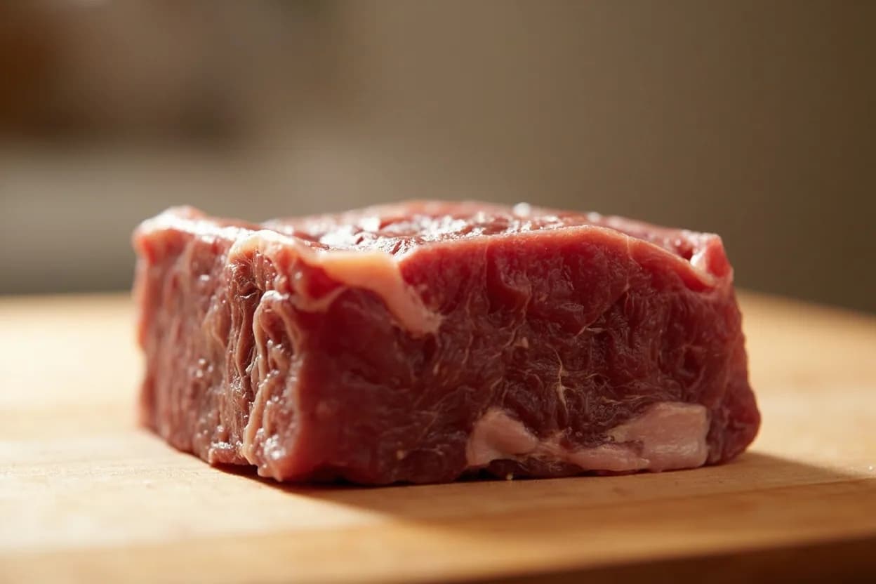 Burnt Ends (Point Cube) in its raw whole-cut form on a butcher's board — Burnt ends are the twice-cooked cubes cut from the deckle-rich point (deckle) end of a whole packer brisket after the flat has been sliced. Identifying traits: Intensely smoky bark on all six faces after second smoke, Gelatinous, pull-apart interior from collagen conversion, Sweet-savory caramelized crust from sauce reduction.