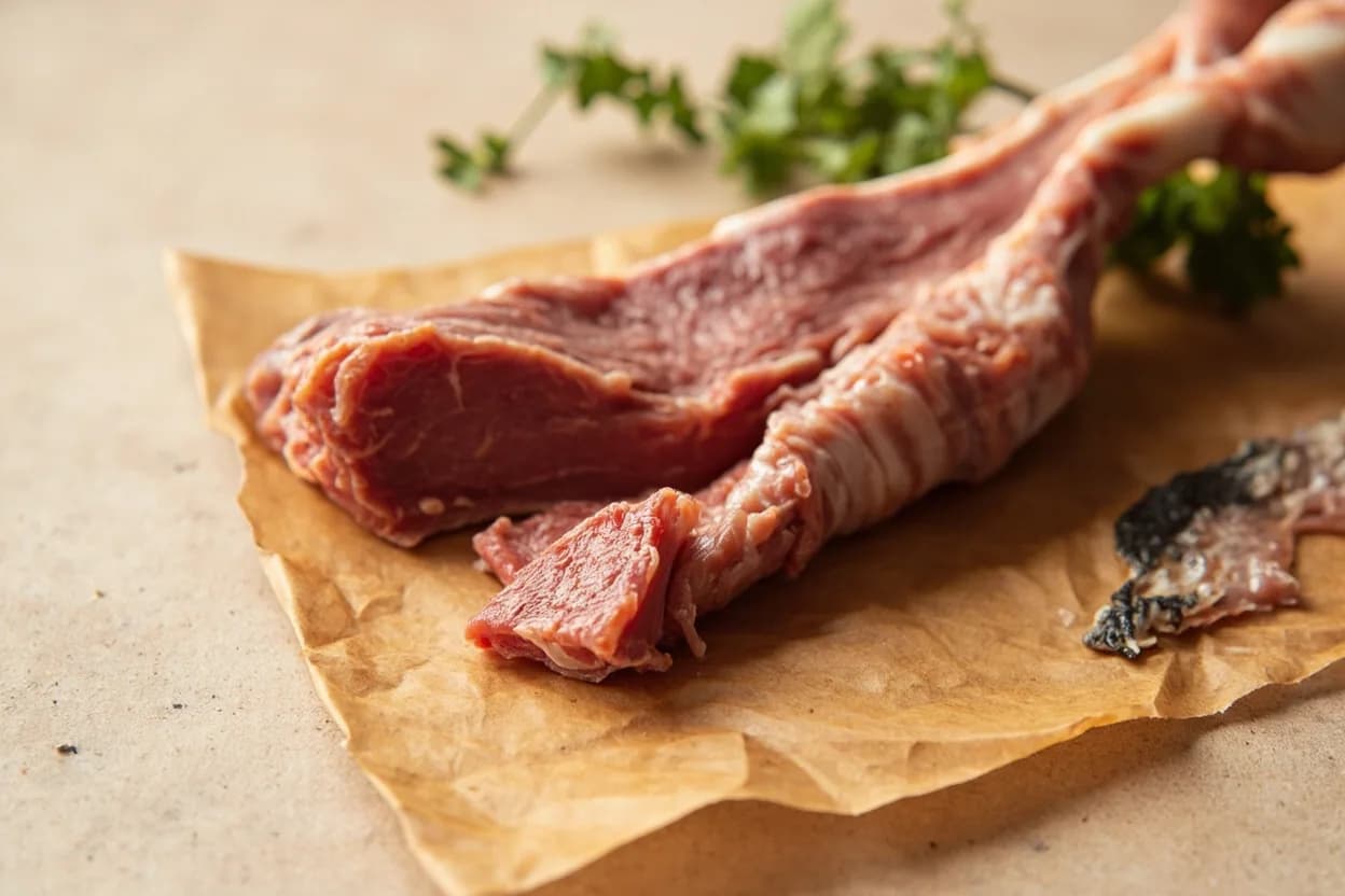 Where the cecina thin-slice curing cut lives on the source. Cut from the hindquarter: primarily the topside (round) and silverside, though the eye of round and sirloin flap are also used.