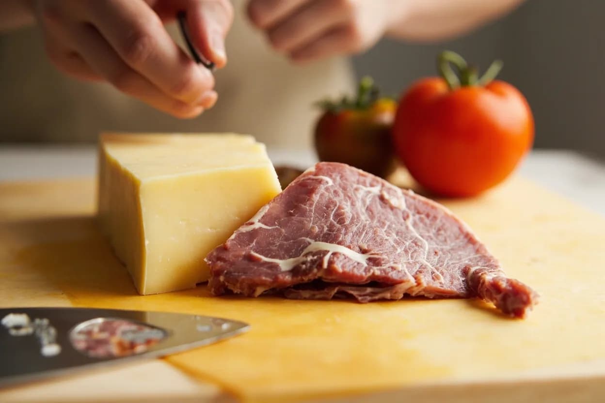 Where the cheese board portioning for service lives on the source. Not an animal cut.