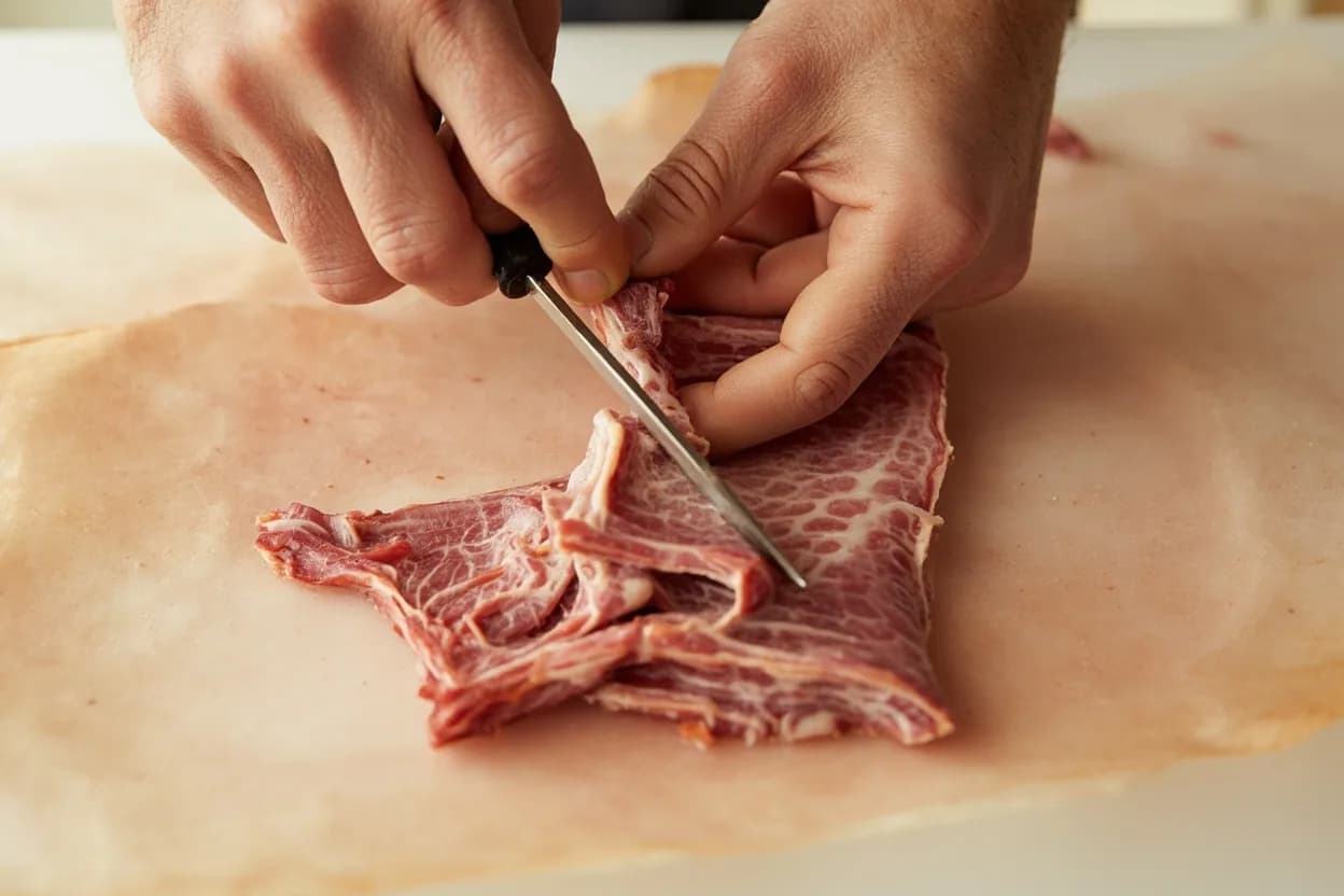 Where the duck tongue prep lives on the source. The duck tongue is the actual lingual organ, comprising the entoglossal process (a partially calcified cartilage rod), the surrounding tongue muscle, and the lingual epithelium.